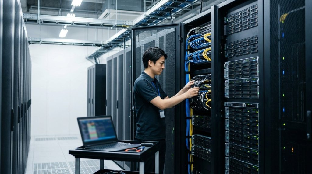 安全な運用管理が行われているサーバールームの様子